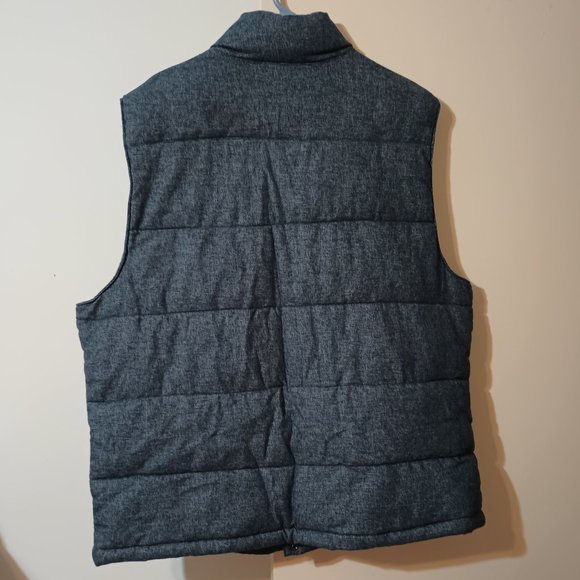 NWT ~ Men's Banana Republic Factory Blue Heather Quilted Vest (Size: XL) - Picture 2 of 2